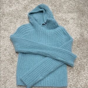 Mango Soft Teal Cowl Neck Sweater